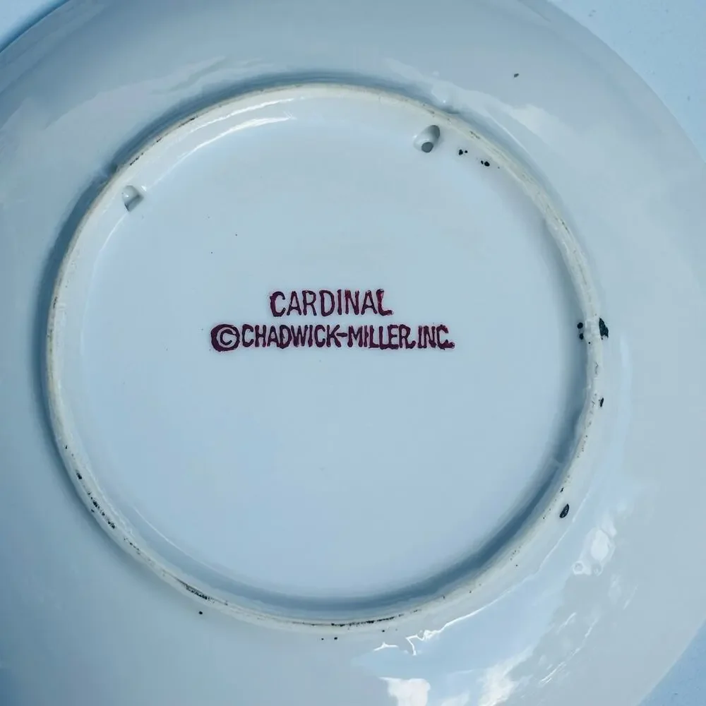 Cardinal By Chadwick- Miller Inc Japan Gold Trim 6”Decorative Plate Bird Lover
